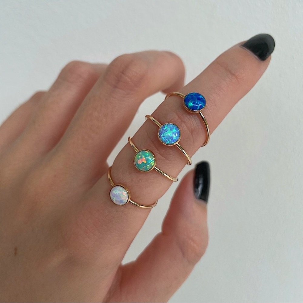 14K Gold Filled Round Opal Ring